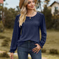 Full Size Round Neck Puff Sleeve Blouse