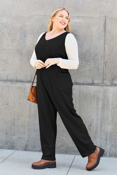 Double Take Full Size Sleeveless Straight Jumpsuit *