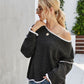 Boat Neck Dropped Shoulder Sweater