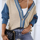 Contrast Button Up Dropped Shoulder Cardigan