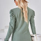 Round Neck Puff Sleeve Blouse