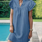 Frill Notched Flounce Sleeve Mini Dress