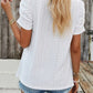 Eyelet Square Neck Puff Sleeve T-Shirt