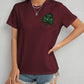 Lucky Clover Round Neck Short Sleeve T-Shirt