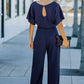 Full Size NatureJumpers Tie Waist Straight Leg Jumpsuit