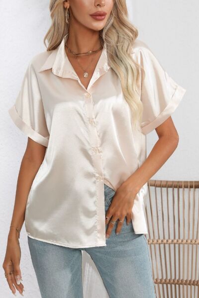 Collared Neck Short Sleeve Shirt