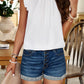Frill Ruched Mock Neck Sleeveless Blouse