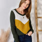 Hailey & Co Full Size Colorblock V-Neck Blouse