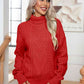 Turtleneck Cable-Knit Long Sleeve Sweater