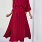 Slit Tied V-Neck Three-Quarter Sleeve Dress