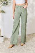 RISEN Full Size Raw Hem Wide-Leg Jeans *