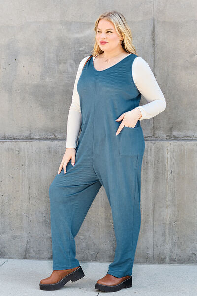 Double Take Full Size Sleeveless Straight Jumpsuit *
