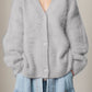 Button Up Dropped Shoulder Cardigan