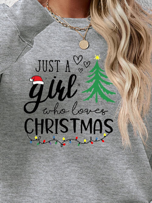 Christmas Themed Letter Graphic Round Neck Sweatshirt