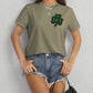 Lucky Clover Round Neck Short Sleeve T-Shirt