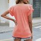 Full Size V-Neck Flutter Sleeve T-Shirt