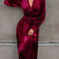 Smocked Lantern Sleeve Midi Dress
