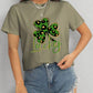Lucky Clover Round Neck Short Sleeve T-Shirt