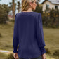 Full Size Puff Sleeve Pleated Blouse