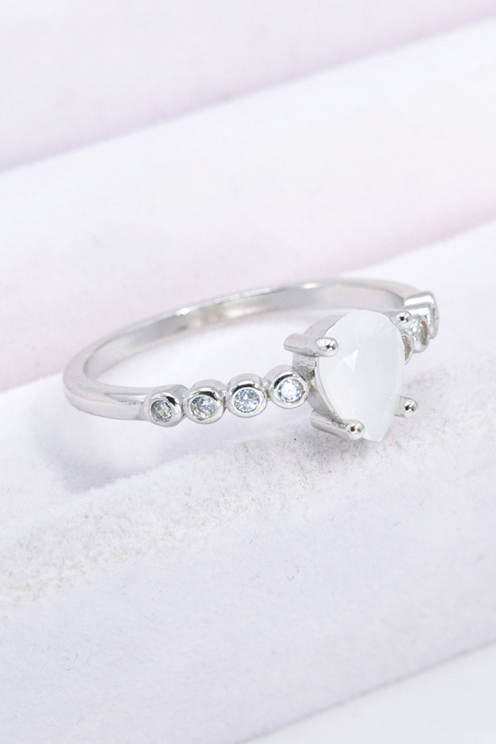 Women's Teardrop Natural Moonstone Ring