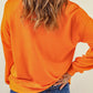 Halloween Graphic Full Size Ribbed Trim Dropped Shoulder Sweatshirt
