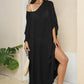 One Size V-Neck Three-Quarter Sleeve Cover-Up