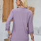 Lace Detail V-Neck Three-Quarter Sleeve Blouse