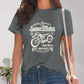 Motorcycle Graphic Round Neck T-Shirt