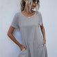 SOChic Round Neck Short Sleeve Mini Dress
