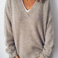 V-Neck Dropped Shoulder Sweater