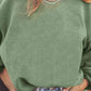 Ribbed Round Neck Drop Shoulder Sweatshirt