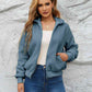 Zip Up Collared Neck Long Sleeve Jacket