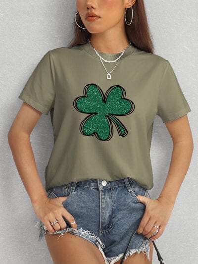 Lucky Clover Round Neck T-Shirt