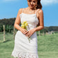 EillyBazar Lace Ruffle Hem Spaghetti Strap Dress