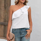 Full Size Eyelet One-Shoulder Tank
