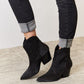 East Lion Corp Black Rhinestone Ankle Cowboy Boots