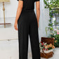 Women's Full Size Round Neck Open Back Jumpsuit with Pockets