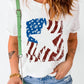 Full Size US Flag Graphic Round Neck Tee