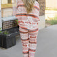 Geometric Top and Drawstring Pants Lounge Set