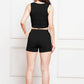 Round Neck Tank and Drawstring Shorts Set