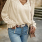 Swiss Dot Smocked Shoulder Blouse