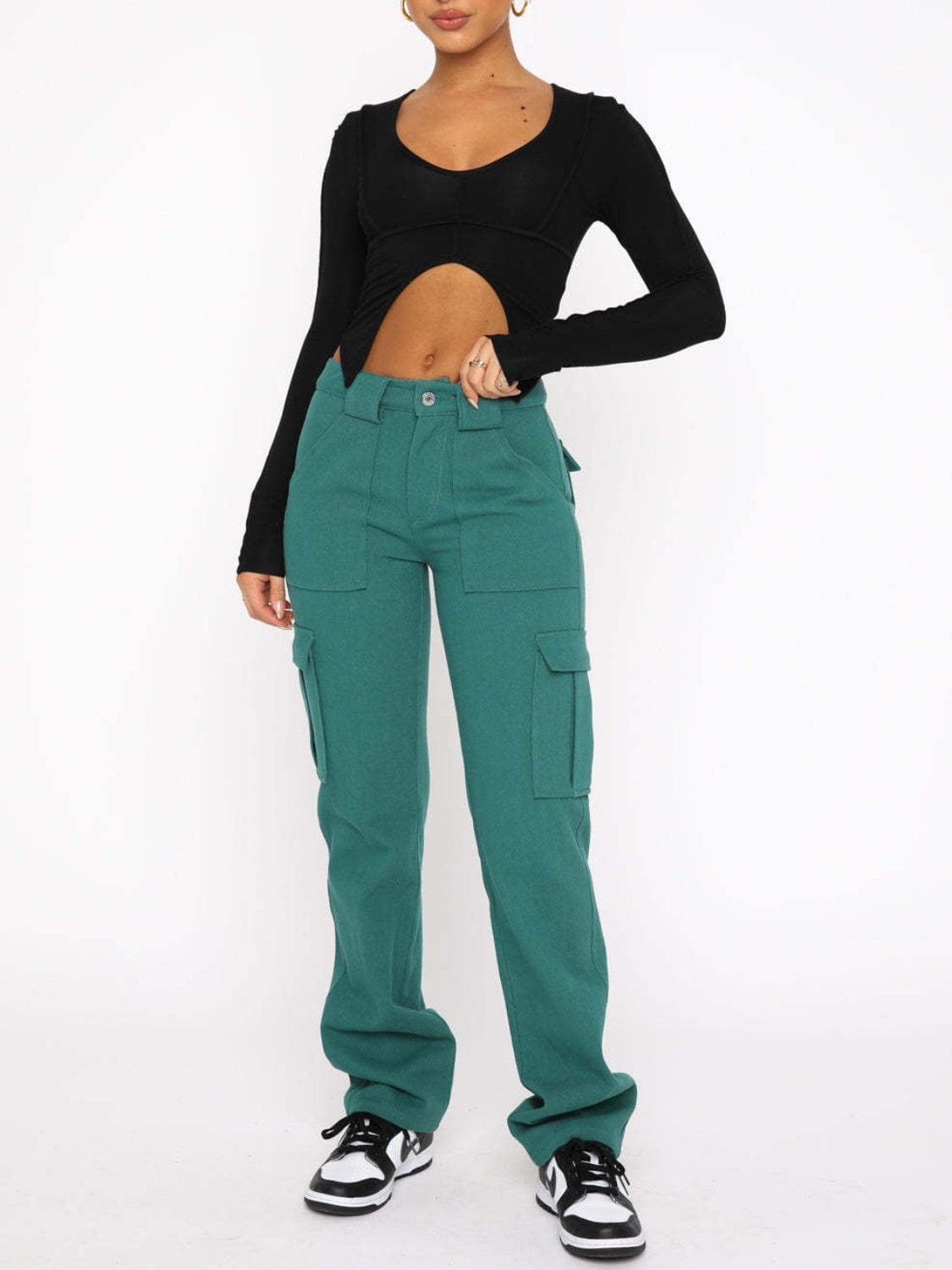 Full Size Straight Leg Cargo Pants