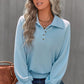 Quarter-Button Collared Sweatshirt
