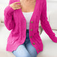 SavannahTree Button Down Cable-Knit Cardigan