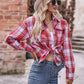 Plaid Dropped Shoulder Longline Shirt