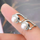 Moissanite Pearl 925 Sterling Silver Earrings