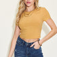 Basic Bae Cropped Full Size Ribbed Round Neck Short Sleeve T-Shirt