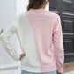 NatashaJay Contrast Color Round Neck Long Sleeve Sweater 🦋