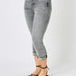 Judy Blue Full Size Button Fly High Waist Cuffed Capris Jeans