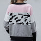 Women's Color Block Drop Shoulder Button Down Cardigan